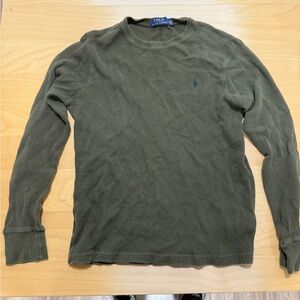 Ralph Lauren Olive Waffle Knit Top